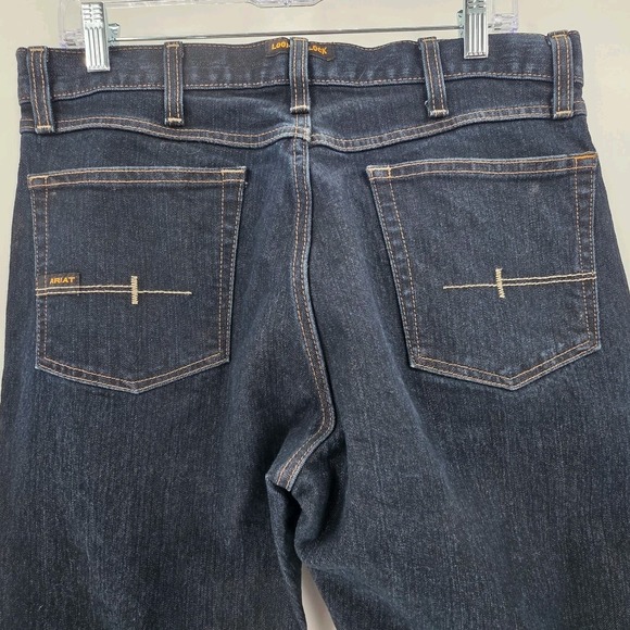 ARIAT REBAR M4 RELAXED DURASTRETCH BOOT JEANS MENS SIZE 34 X 32 KNIFE POCKET EUC - Picture 7 of 14